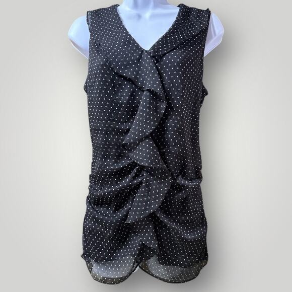 NEW YORK & COMPANY Size M Black White Squares Stretch Womens Formal Top Office - Picture 5 of 10